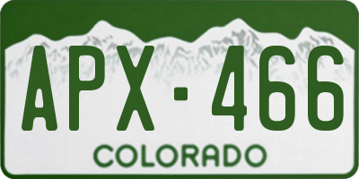 CO license plate APX466