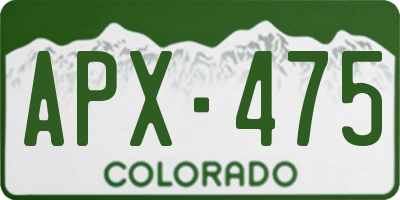 CO license plate APX475