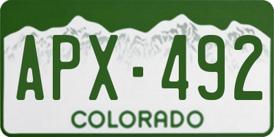 CO license plate APX492