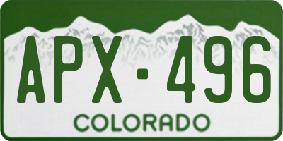 CO license plate APX496