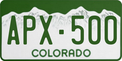 CO license plate APX500