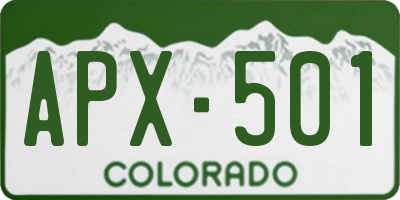CO license plate APX501