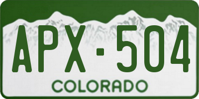 CO license plate APX504