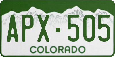 CO license plate APX505