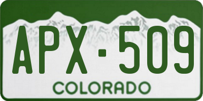 CO license plate APX509