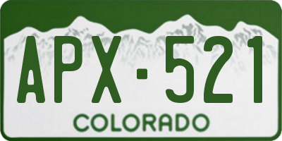 CO license plate APX521