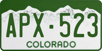 CO license plate APX523