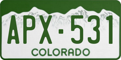 CO license plate APX531