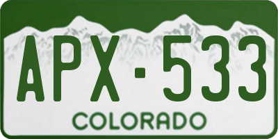 CO license plate APX533