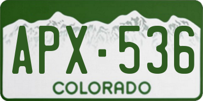 CO license plate APX536