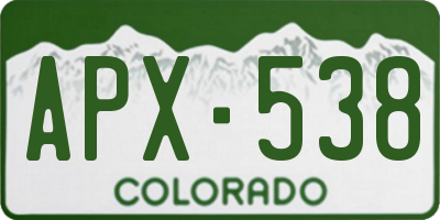 CO license plate APX538