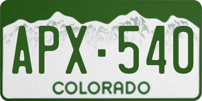 CO license plate APX540