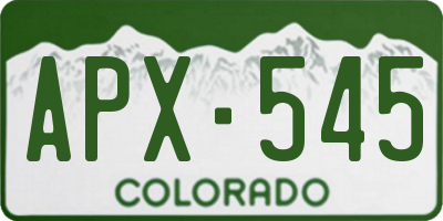 CO license plate APX545