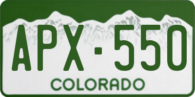 CO license plate APX550
