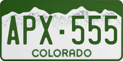 CO license plate APX555