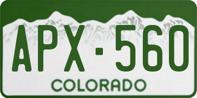 CO license plate APX560