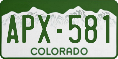 CO license plate APX581