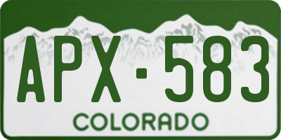 CO license plate APX583