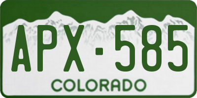 CO license plate APX585