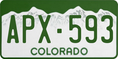 CO license plate APX593