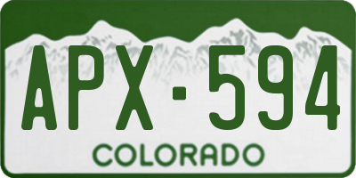 CO license plate APX594