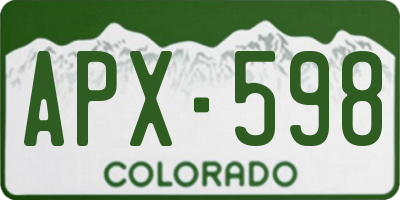 CO license plate APX598