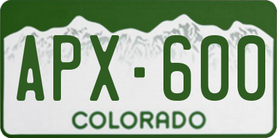 CO license plate APX600