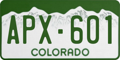 CO license plate APX601