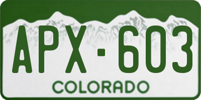 CO license plate APX603