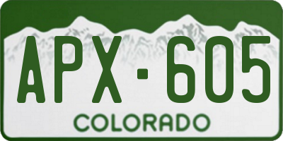CO license plate APX605