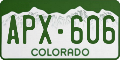 CO license plate APX606