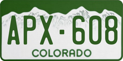 CO license plate APX608