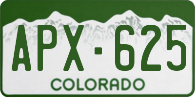 CO license plate APX625