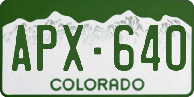CO license plate APX640