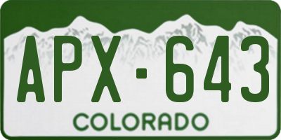 CO license plate APX643
