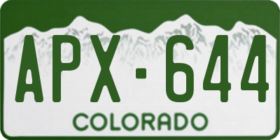 CO license plate APX644