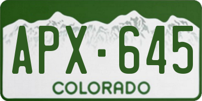 CO license plate APX645
