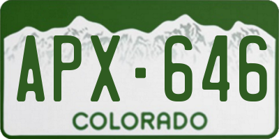 CO license plate APX646