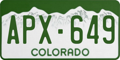 CO license plate APX649