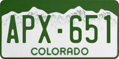 CO license plate APX651