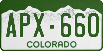 CO license plate APX660