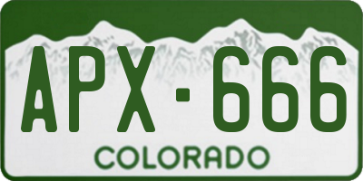 CO license plate APX666