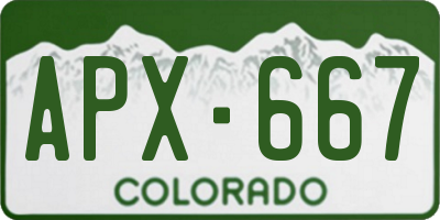 CO license plate APX667