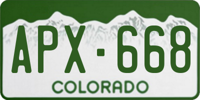 CO license plate APX668