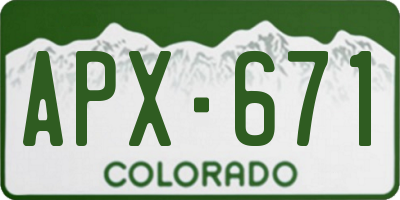 CO license plate APX671