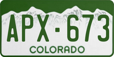 CO license plate APX673