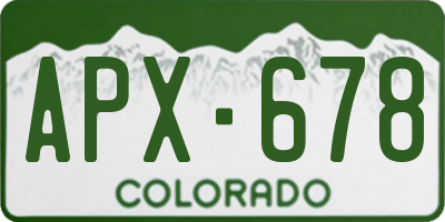 CO license plate APX678