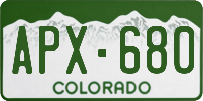 CO license plate APX680