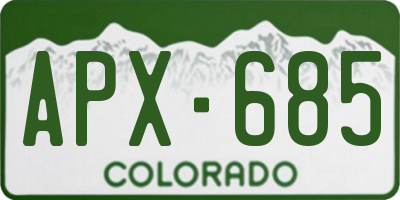 CO license plate APX685
