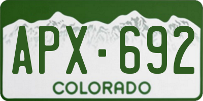 CO license plate APX692